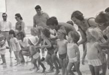 Lining up for family beach fun